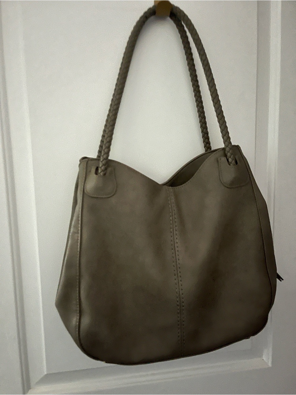 Antik Women's Green  Braided-Handle faux leather Tote Bag